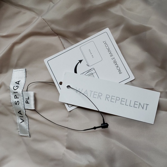 NEW Via Spiga Packable Belted Rain Trench Coat - Picture 10 of 12